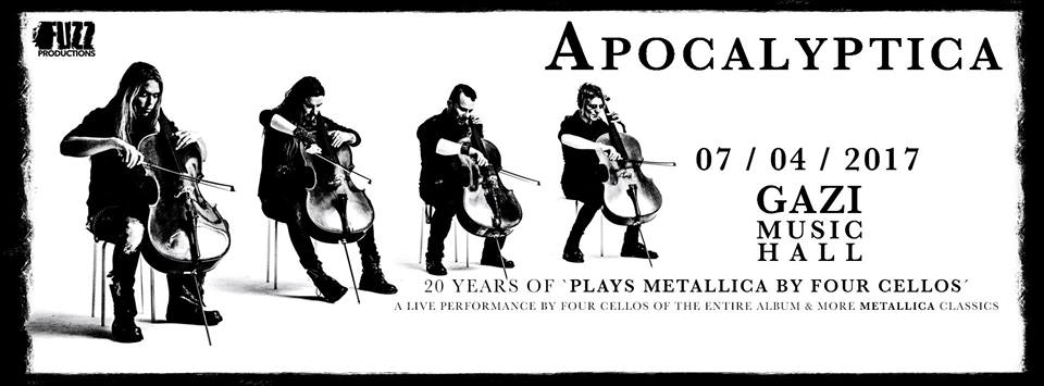 APOCALYPTICA: Παρουσιάζουν ζωντανά το πρώτο τους album, “Plays Metallica By Four Cellos” τον Απρίλιο στην Αθήνα!