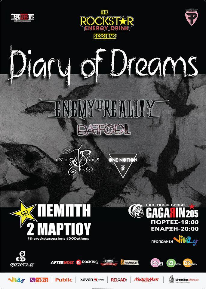 Ανταπόκριση: DIARY OF DREAMS, Enemy Of Reality, Daffodil, iN sCissorS, One notioN @Gagarin 205, Αθήνα (02/03/2017)