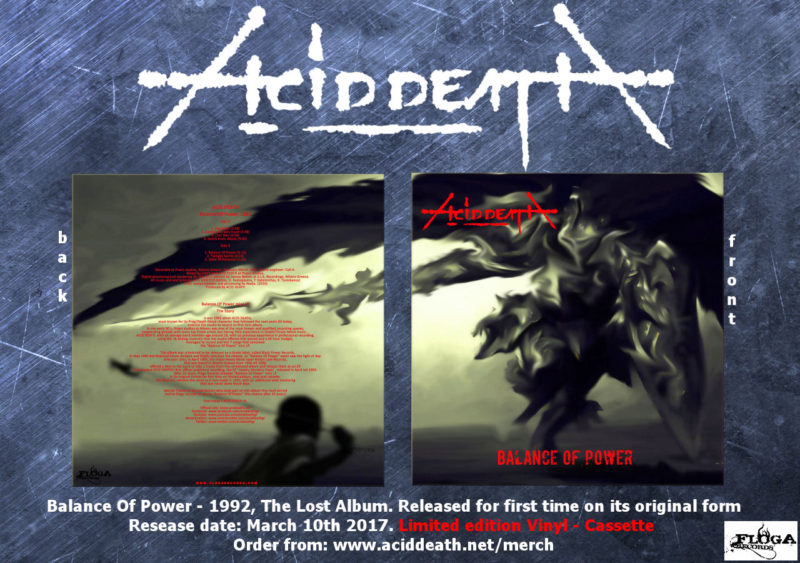 ACID DEATH: Κυκλοφορεί σήμερα  για πρώτη φορά, η πρώτη επίσημη δουλειά της μπάντας με τίτλο “Balance Of Power 1992 – The Lost Album”