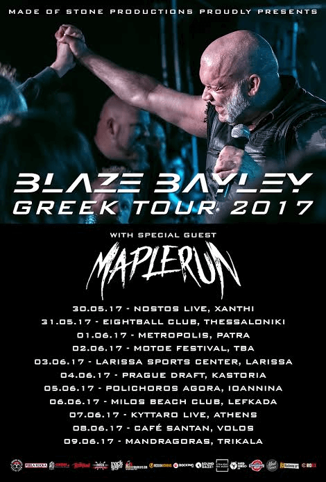 BLAZE BAYLEY: Ο πρώην τραγουδιστής των Iron Maiden σε πανελλαδική περιοδεία.”