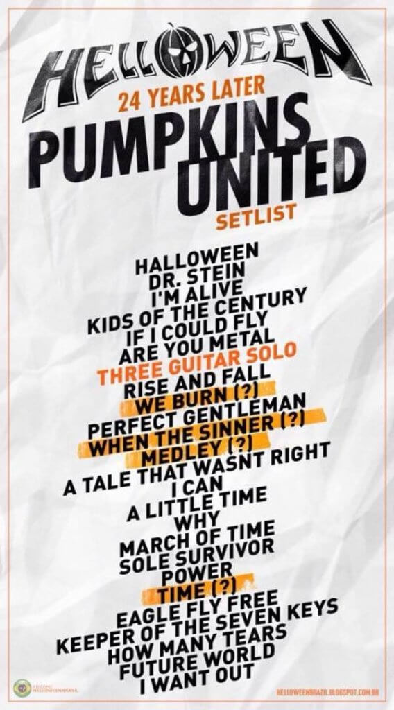 HELLOWEEN Δείτε το setlist της Pumpkins United περιοδείας τους! Rock