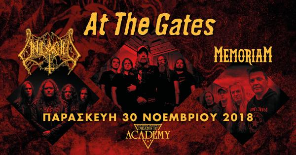 Πρόγραμμα συναυλίας AT THE GATES – UNLEASHED – MEMORIAM
