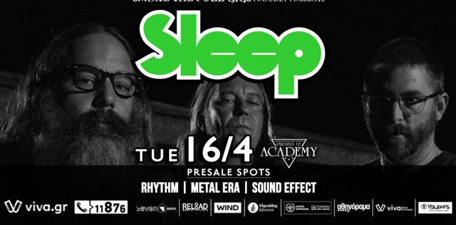 SLEEP: Live στην Αθήνα τον Απρίλιο!