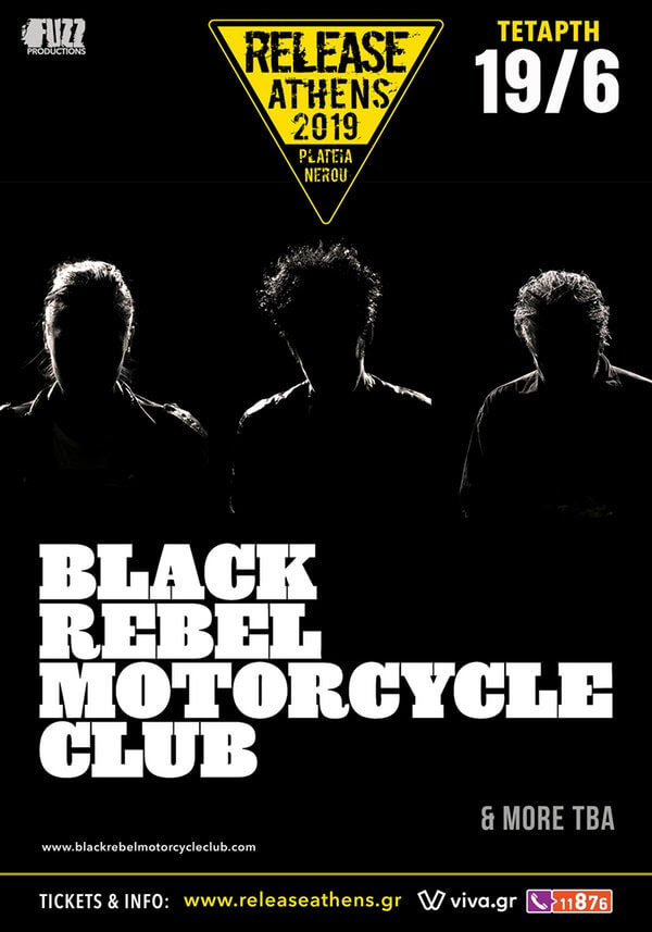 RELEASE ATHENS 2019: Clutch + Black Rebel Motorcycle Club + more – 19/6/19, Πλατεία Νερού