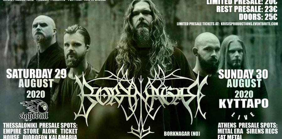 BORKNAGAR: Live για πρώτη φορά σε Αθήνα & Θεσσαλονίκη τον Αύγουστο!