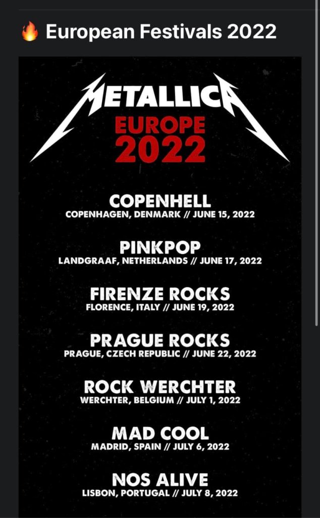 METALLICA Nέες ημερομηνίες για την ευρωπαϊκή τους περιοδεία! Rock