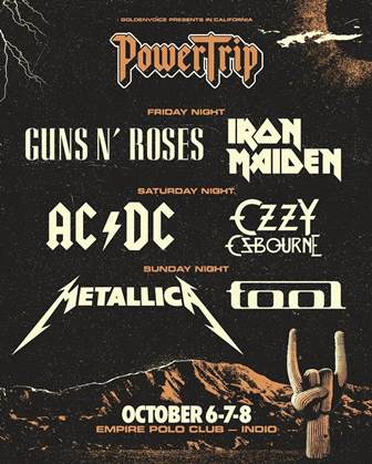 GUNS N ROSES, IRON MAIDEN, AC/DC, OZZY, METALLICA & TOOL στο Power Trip festival!
