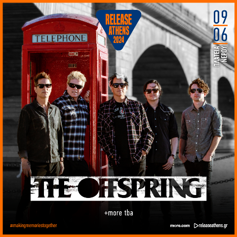To Release Athens 2024 υποδέχεται τους The Offspring, την Κυριακή 9 Ιουνίου, στην Πλατεία Νερού.