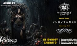 MEDUSA’S WRATH,  SUBSTANCE, NOMOS  Live @ Piraeus Club Academy , το Σάββατο 15 Ιουνίου 2024, Αθήνα