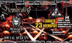 DEMORALIZE, Medusa’s Wrath, Social Scream Live @ Temple το Σάββατο 23 Νοεμβρίου
