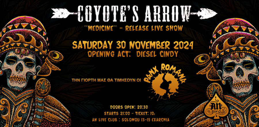 COYOTE’S ARROW – ”MEDICINE” (Release live show) στις 30 Νοεμβρίου στο An Club
