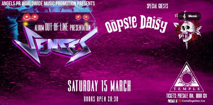 SENSES, album “OUT OF LINE” presentation + OOPS!E DAISY / ROSEBLADES – live at Temple – Σάββατο 15 Μαρτίου