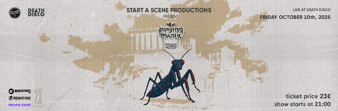 Οι PRAYING MANTIS για μία μοναδική εμφάνιση στην Αθήνα την Παρασκευή 10 Οκτωβρίου 2025 @ Death Disco,