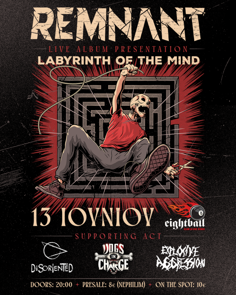 REMNANT live album presentation w/ Disoriented, Dogs In Charge, Explosive Aggression@ Eightball Club, την Παρασκευή 13 Ιουνίου, Θεσσαλονίκη
