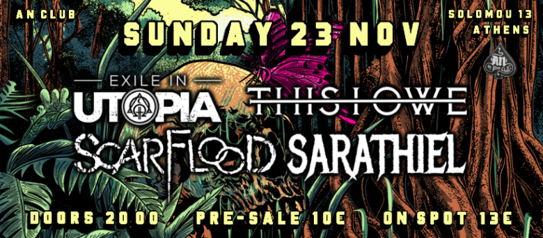 Exile In Utopia / This I Owe DOUBLE Release Show w/ support acts: Scarflood / Sarathiel @ An Club, την Κυριακή 23 Νοεμβρίου 2025, Αθήνα
