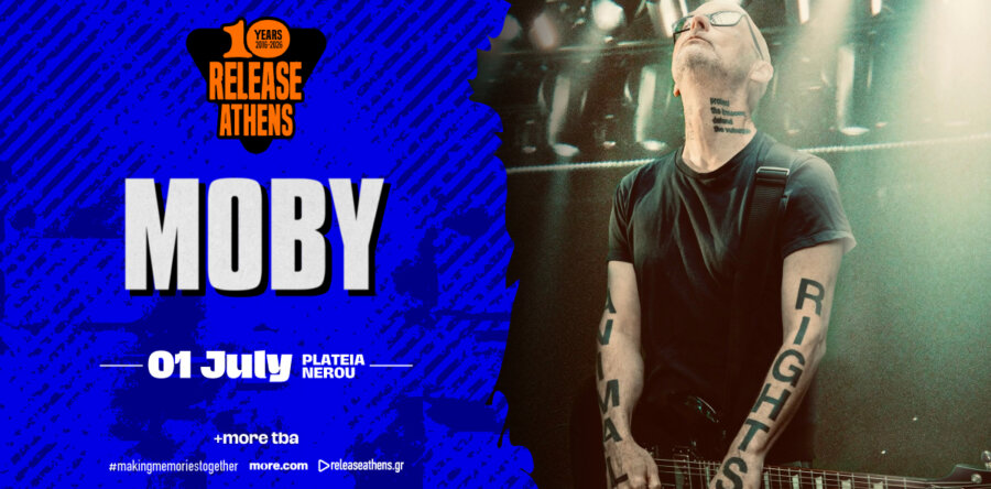Το Release Athens 2026 υποδέχεται τον Moby την Τετάρτη 1 Ιουλίου στην Πλατεία Νερού
