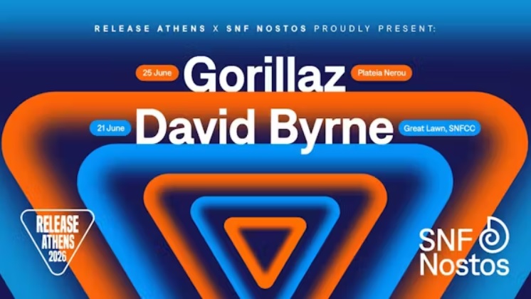 Gorillaz (25.06) & David Byrne (21.06) στο Release Athens x SNF Nostos 2026