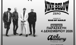 ΝΕΑ ΗΜΕΡΟΜΗΝΙΑ για τη συναυλία των NINE BELOW ZERO | Παρασκευή 4 Δεκεμβρίου | Piraeus Club Academy
